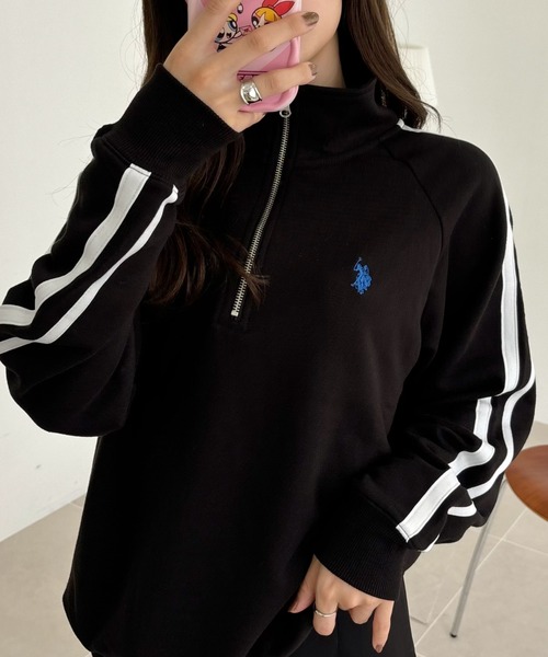 U.S. POLO ASSN.(ユーエスポロアッスン)の「Ada./U.S. POLO ASSN.ユーエスポロアッスン ラインデザインハーフジップスウェット(スウェット・レディース・オフホワイト/グレー/ブラック/ネイビー/レッド/ベージュ・M/L)」の22枚目の写真