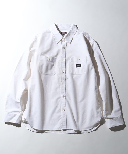 Dickies(ディッキーズ)の「【GENUINE DICKIES/ジェニュインディッキーズ】オックス 長袖 ワークシャツ(シャツ/ブラウス・メンズ・ネイビー/ホワイト/コバルトブルー/ブルー系その他・M/L/XL)」の1枚目の写真