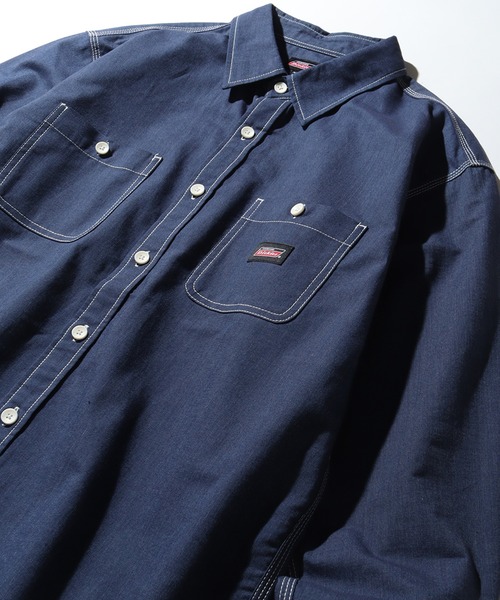 Dickies(ディッキーズ)の「【GENUINE DICKIES/ジェニュインディッキーズ】オックス 長袖 ワークシャツ(シャツ/ブラウス・メンズ・ネイビー/ホワイト/コバルトブルー/ブルー系その他・M/L/XL)」の12枚目の写真