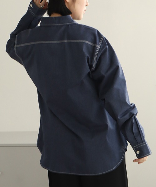 Dickies(ディッキーズ)の「【GENUINE DICKIES/ジェニュインディッキーズ】オックス 長袖 ワークシャツ(シャツ/ブラウス・メンズ・ネイビー/ホワイト/コバルトブルー/ブルー系その他・M/L/XL)」の21枚目の写真