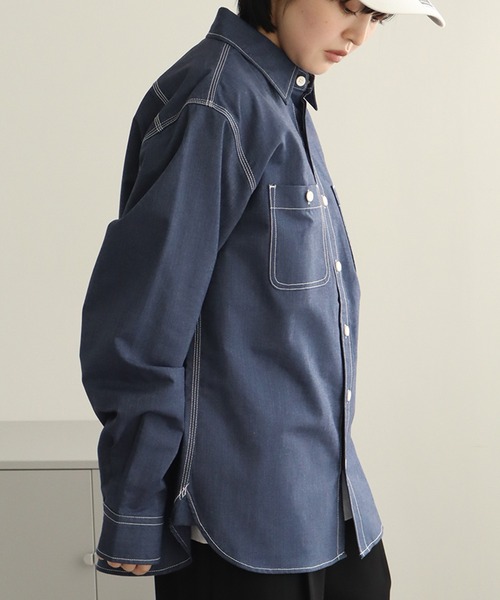 Dickies(ディッキーズ)の「【GENUINE DICKIES/ジェニュインディッキーズ】オックス 長袖 ワークシャツ(シャツ/ブラウス・メンズ・ネイビー/ホワイト/コバルトブルー/ブルー系その他・M/L/XL)」の22枚目の写真