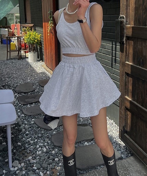 ドラミclap Camo_ClapTee＆Sticker Tee2点セット 裾スカラップキャミソール+チャーム付きTシャツ2点セット(90