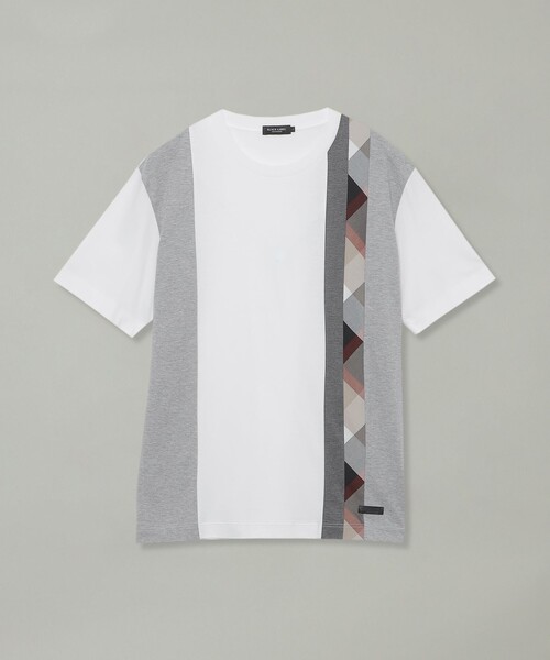 BLACK LABEL CRESTBRIDGE（ブラックレーベル・クレストブリッジ）の「【一部店舗限定】ストライプパッチワークTシャツ（Tシャツ/カットソー・メンズ・ネイビー/オフホワイト/ブラック・M/L/XL）」の7枚目の写真