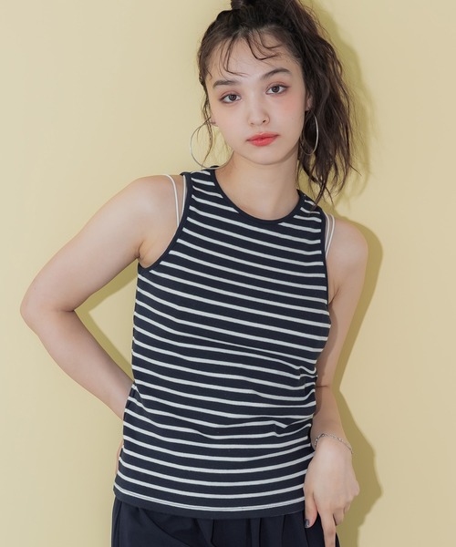 coca（coca）（コカ）の「【WEB限定セール】アメスリクルーネックタンクトップ（タンクトップ・レディース・ブラック/A/B/ライトグレー・S/M/L）」の4枚目の写真