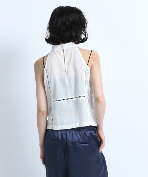 eL（エル）の「【eL】 Panel Lace Halterneck Shirt/125344（シャツ/ブラウス・レディース・オフホワイト/ブラック・FREE）」の9枚目の写真