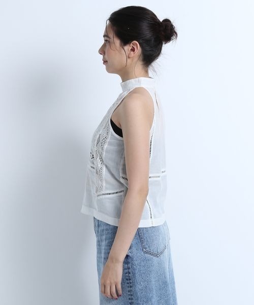 eL（エル）の「【eL】 Panel Lace Halterneck Shirt/125344（シャツ/ブラウス・レディース・オフホワイト/ブラック・FREE）」の15枚目の写真