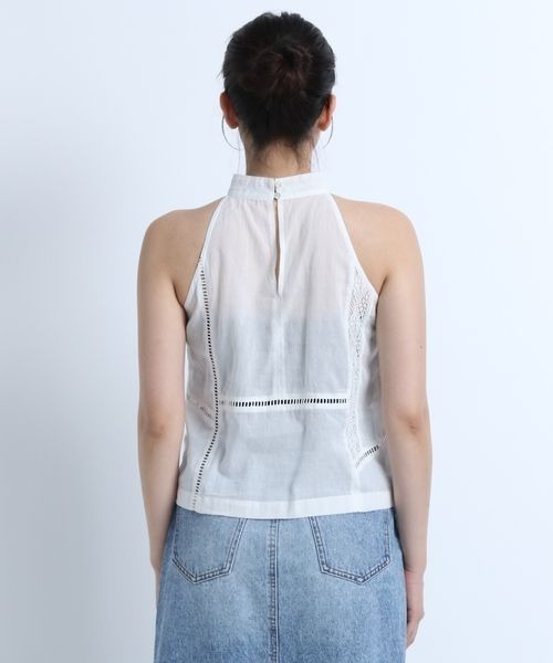 eL（エル）の「【eL】 Panel Lace Halterneck Shirt/125344（シャツ/ブラウス・レディース・オフホワイト/ブラック・FREE）」の16枚目の写真