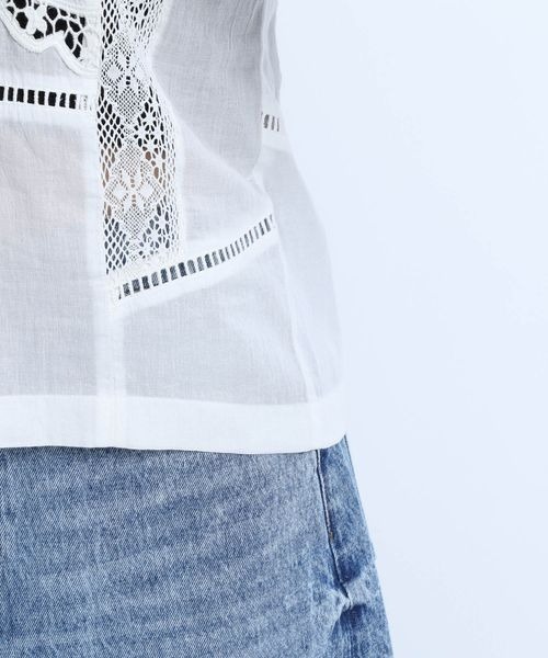 eL（エル）の「【eL】 Panel Lace Halterneck Shirt/125344（シャツ/ブラウス・レディース・オフホワイト/ブラック・FREE）」の19枚目の写真