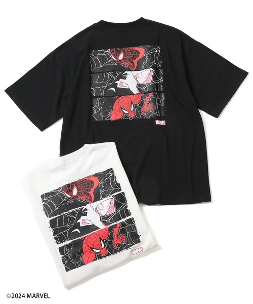 GLAZOS(グラソス)の「【大人向けサイズあり】【MARVEL】スパイダーマン/バックプリントビッグTシャツ(Tシャツ/カットソー・キッズ・ブラック/ホワイト・LL/L/M/S)」の4枚目の写真