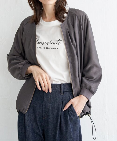 MARK&LONA美品です♡レディースブルゾン♡サイズＬ ドロストフーデットライトブルゾン（S～L）（ブルゾン