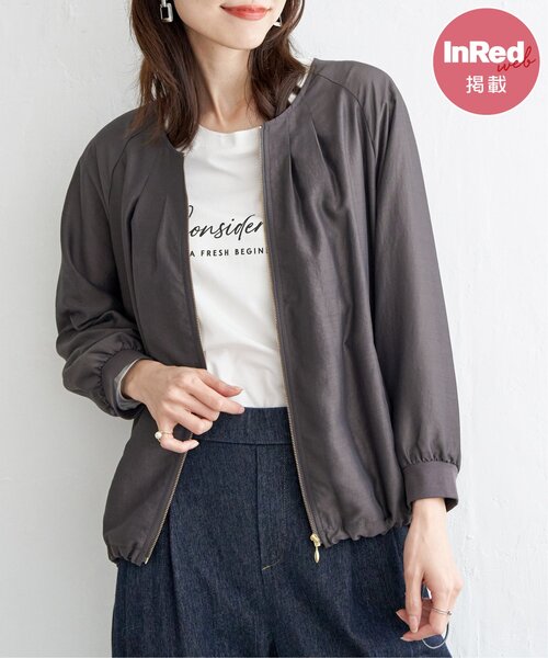 【セール】【雑誌InRed web10月号掲載】ライトブルゾン(ブルゾン)|ikka(イッカ) 【セール】【雑誌InRed web10月号掲載】ライトブルゾン(ブルゾン)|ikka(イッカ)