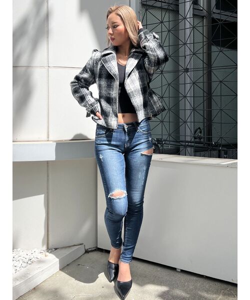 GYDA(ジェイダ)の「Vネックリブニットトップス(ニット/セーター・レディース・ブラック/その他1/オフホワイト・FREE)」の15枚目の写真