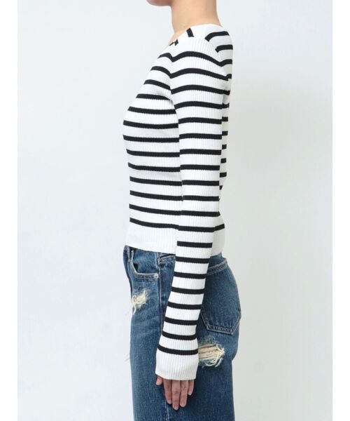 GYDA(ジェイダ)の「Vネックリブニットトップス(ニット/セーター・レディース・ブラック/その他1/オフホワイト・FREE)」の13枚目の写真