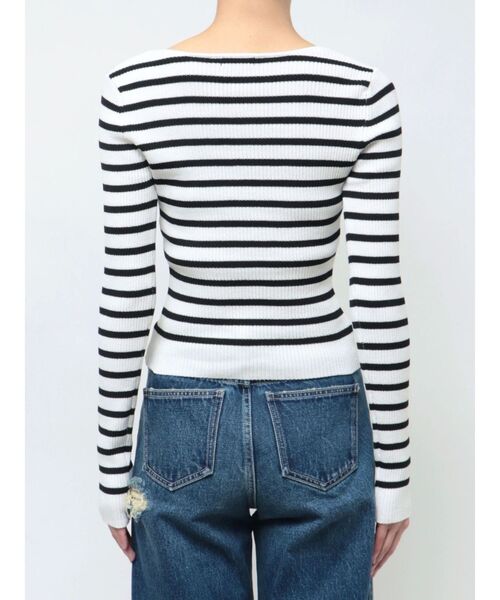 GYDA(ジェイダ)の「Vネックリブニットトップス(ニット/セーター・レディース・ブラック/その他1/オフホワイト・FREE)」の12枚目の写真