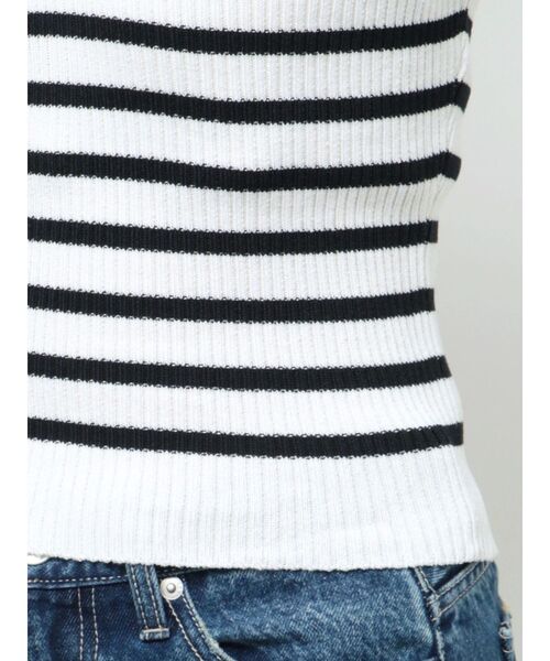 GYDA(ジェイダ)の「Vネックリブニットトップス(ニット/セーター・レディース・ブラック/その他1/オフホワイト・FREE)」の9枚目の写真