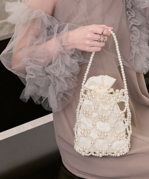 forksy.（フォルクシー）の「【forksy.】【オケージョン対応】巾着付きビーズミニバッグ（ハンドバッグ・レディース・シルバー/ホワイト/ブラック/シルバー系2/ホワイト系2/シルバー系3・FREE）」の18枚目の写真