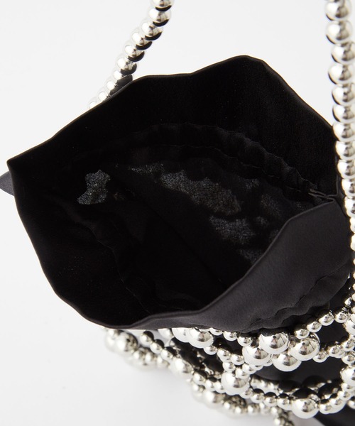 forksy.（フォルクシー）の「【forksy.】【オケージョン対応】巾着付きビーズミニバッグ（ハンドバッグ・レディース・シルバー/ホワイト/ブラック/シルバー系2/ホワイト系2/シルバー系3・FREE）」の13枚目の写真