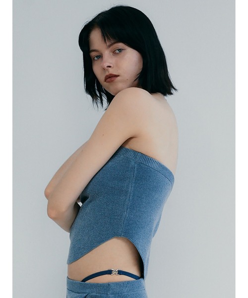 SORIN（ソリン　）の「Velour Yarn Metallic Ribbon Bare Top（ニット/セーター・レディース・マスタード/ダークブルー/グレー・38）」の16枚目の写真