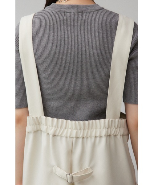 AZUL by moussy（アズールバイマウジー）の「リネンライクワイドハイウエストサロペット（つなぎ/オールインワン・レディース・アイボリー/ブラック・SMALL/MEDIUM）」の19枚目の写真