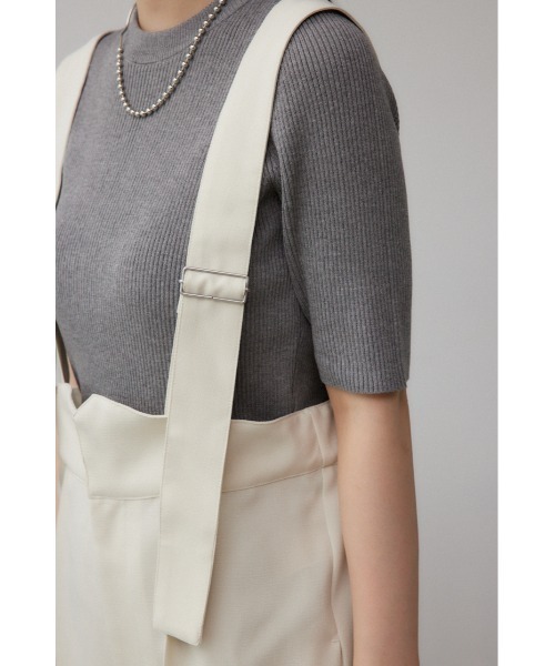 AZUL by moussy（アズールバイマウジー）の「リネンライクワイドハイウエストサロペット（つなぎ/オールインワン・レディース・アイボリー/ブラック・SMALL/MEDIUM）」の18枚目の写真