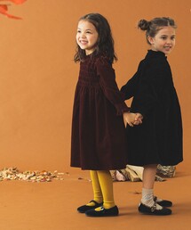 B:MING by BEAMS（ビーミングバイビームス）の「細畝コーデュロイ シャーリング ワンピース 2024FW（100~140cm）（ワンピース・キッズ）」