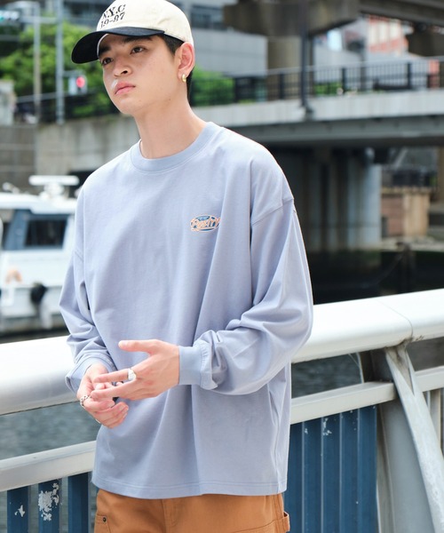 WEGO（ウィゴー）の「WEGO/サークルロゴBIG T（Tシャツ/カットソー・メンズ・ライトグレー/ホワイト/ダークグリーン/ブルー・LARGE/MEDIUM）」の8枚目の写真