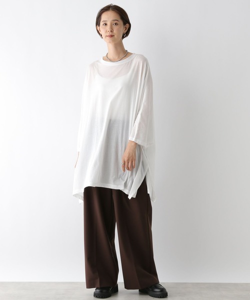 LEPSIM（レプシィム）の「BIGドルマンチュニックワンピース　141717（チュニック・レディース・ブラック/オフホワイト/ブラウン・FREE）」の6枚目の写真