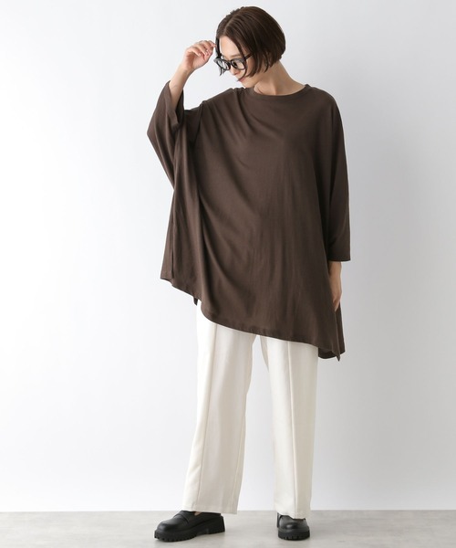 LEPSIM（レプシィム）の「BIGドルマンチュニックワンピース　141717（チュニック・レディース・ブラック/オフホワイト/ブラウン・FREE）」の18枚目の写真