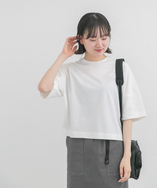 EKAL(エカル)の「コクーンシルエットTシャツ(Tシャツ/カットソー・レディース・オフホワイト/グレー・ONE)」の3枚目の写真