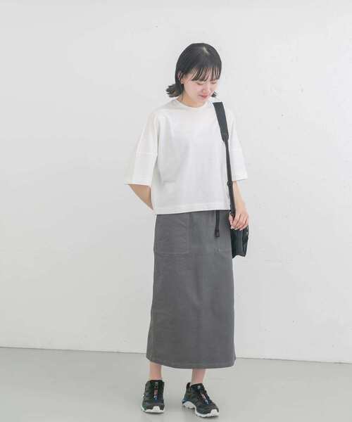 EKAL(エカル)の「コクーンシルエットTシャツ(Tシャツ/カットソー・レディース・オフホワイト/グレー・ONE)」の7枚目の写真