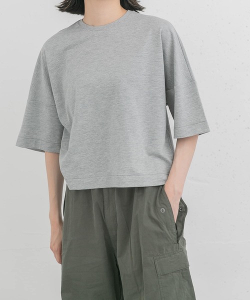 EKAL(エカル)の「コクーンシルエットTシャツ(Tシャツ/カットソー・レディース・オフホワイト/グレー・ONE)」の8枚目の写真