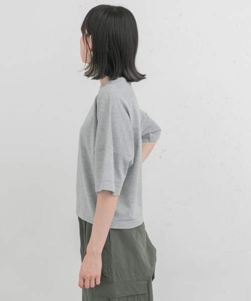 EKAL(エカル)の「コクーンシルエットTシャツ(Tシャツ/カットソー・レディース・オフホワイト/グレー・ONE)」の9枚目の写真