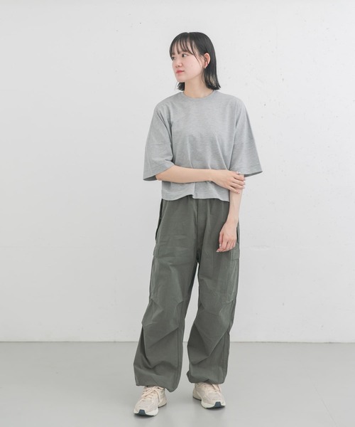 EKAL(エカル)の「コクーンシルエットTシャツ(Tシャツ/カットソー・レディース・オフホワイト/グレー・ONE)」の12枚目の写真