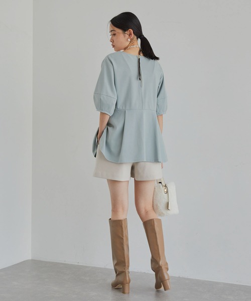 VIS（ビス）の「後ろファスナーチュニックブラウスカットソー（Tシャツ/カットソー・レディース・ブラック/オフホワイト/サックスブルー・FREE）」の14枚目の写真