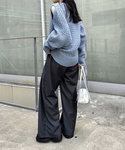 mystic（ミスティック）の「リボンスラックス（その他パンツ・レディース・チャコールグレー/ベージュ/アイボリー/ボルドー・1/2/0）」の11枚目の写真