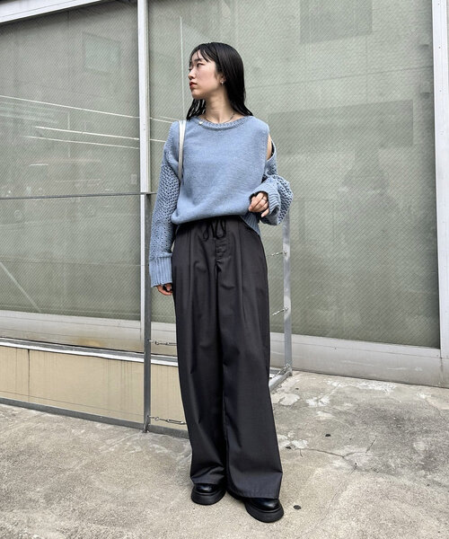 mystic（ミスティック）の「リボンスラックス（その他パンツ・レディース・チャコールグレー/ベージュ/アイボリー/ボルドー・1/2/0）」の12枚目の写真