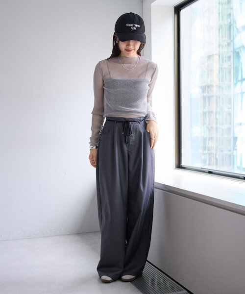 mystic（ミスティック）の「リボンスラックス（その他パンツ・レディース・チャコールグレー/ベージュ/アイボリー/ボルドー・1/2/0）」の13枚目の写真