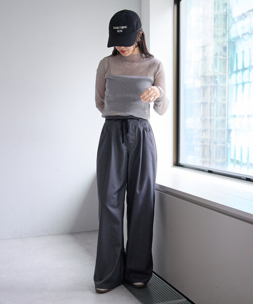 mystic（ミスティック）の「リボンスラックス（その他パンツ・レディース・チャコールグレー/ベージュ/アイボリー/ボルドー・1/2/0）」の14枚目の写真