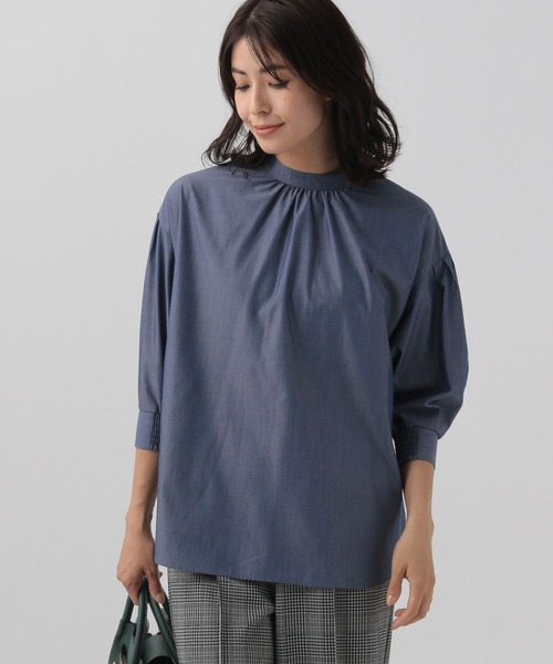 Elura（エルーラ）の「アイロンいらず袖コンブラウス/133661（シャツ/ブラウス・レディース・ブラック系その他/ホワイト/ブルー・FREE）」の16枚目の写真