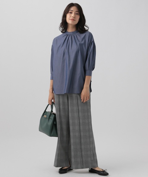 Elura（エルーラ）の「アイロンいらず袖コンブラウス/133661（シャツ/ブラウス・レディース・ブラック系その他/ホワイト/ブルー・FREE）」の17枚目の写真