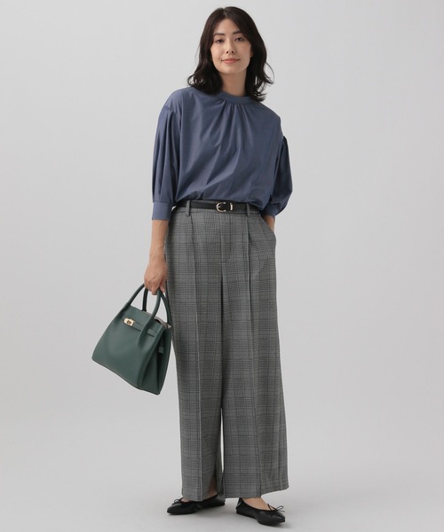 Elura（エルーラ）の「アイロンいらず袖コンブラウス/133661（シャツ/ブラウス・レディース・ブラック系その他/ホワイト/ブルー・FREE）」の19枚目の写真