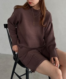 MYMOOD. | クルーネックニット&ニットショートパンツ セットアップ(セットアップ)