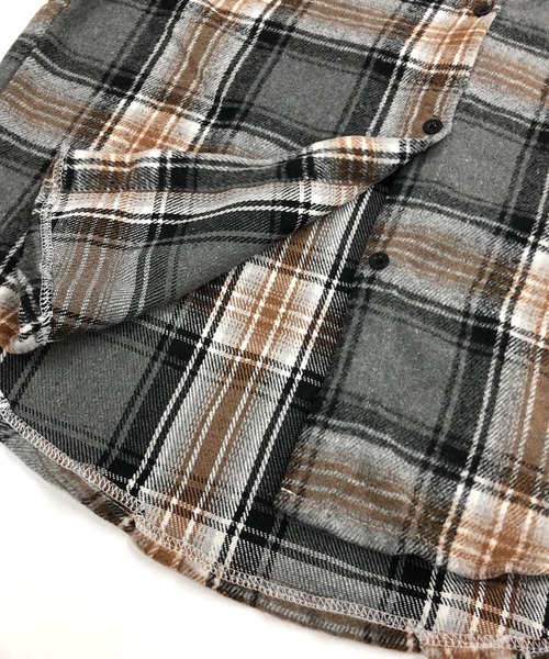 セール】ソフトタッチボリュームスリーブ起毛チェックシャツ（シャツ