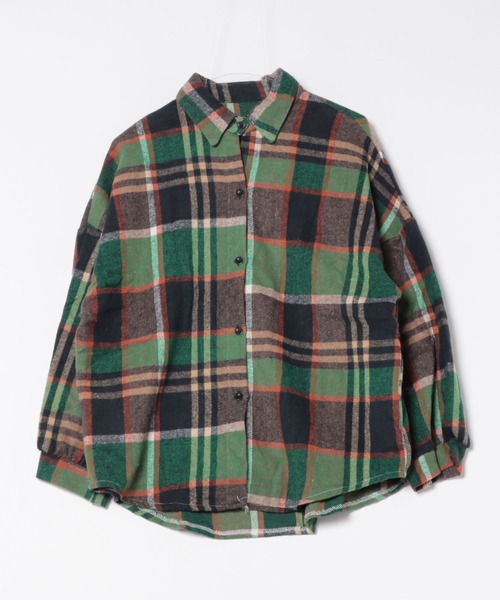 SHEENA（シーナ）の「ソフトタッチボリュームスリーブ起毛チェックシャツ（シャツ/ブラウス・レディース・グレー系その他/グレー/ブラック×ホワイト/グリーン/キャメル/ブラック系・M）」の12枚目の写真