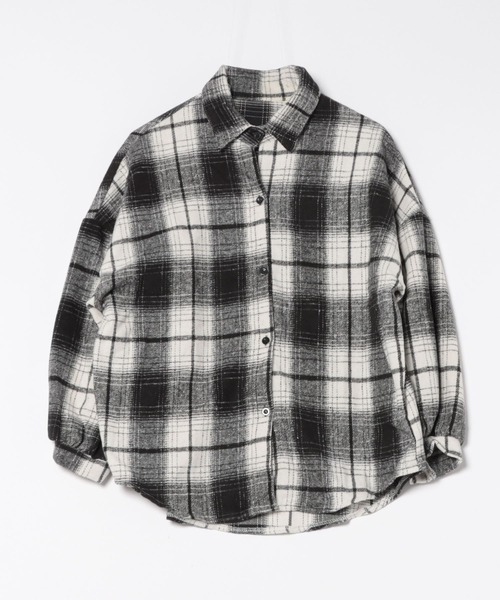 SHEENA（シーナ）の「ソフトタッチボリュームスリーブ起毛チェックシャツ（シャツ/ブラウス・レディース・グレー系その他/グレー/ブラック×ホワイト/グリーン/キャメル/ブラック系・M）」の11枚目の写真