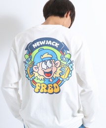 NEW JACK | NEWJACK(ニュージャック)イラストグラフィックバックプリント長袖ロンT メンズ レディース ユニセックス(Tシャツ/カットソー)
