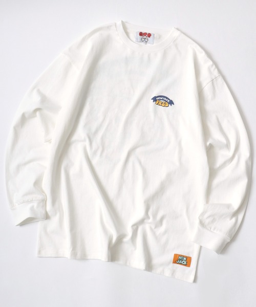 NEW JACK(ニュージャック)の「NEWJACK(ニュージャック)イラストグラフィックバックプリント長袖ロンT メンズ レディース ユニセックス(Tシャツ/カットソー・メンズ・ブラック/ホワイト/オレンジ・M/L)」の4枚目の写真