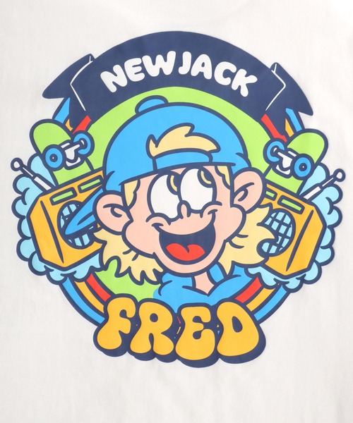 NEW JACK(ニュージャック)の「NEWJACK(ニュージャック)イラストグラフィックバックプリント長袖ロンT メンズ レディース ユニセックス(Tシャツ/カットソー・メンズ・ブラック/ホワイト/オレンジ・M/L)」の7枚目の写真