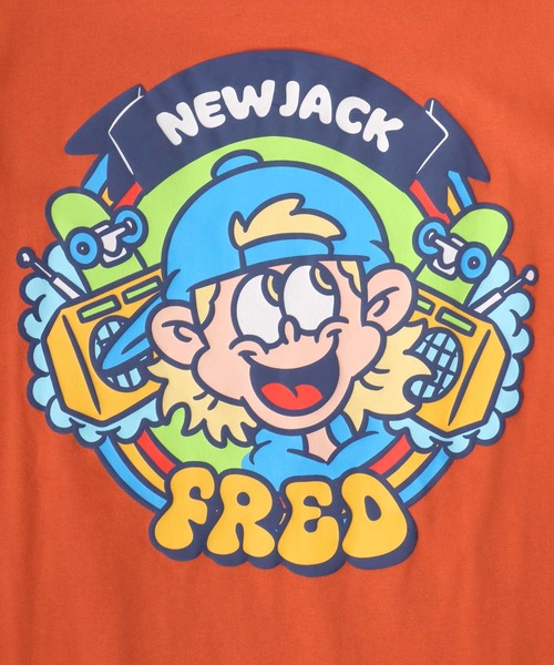 NEW JACK(ニュージャック)の「NEWJACK(ニュージャック)イラストグラフィックバックプリント長袖ロンT メンズ レディース ユニセックス(Tシャツ/カットソー・メンズ・ブラック/ホワイト/オレンジ・M/L)」の15枚目の写真
