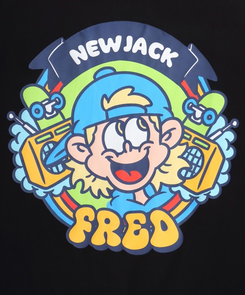 NEW JACK(ニュージャック)の「NEWJACK(ニュージャック)イラストグラフィックバックプリント長袖ロンT メンズ レディース ユニセックス(Tシャツ/カットソー・メンズ・ブラック/ホワイト/オレンジ・M/L)」の11枚目の写真